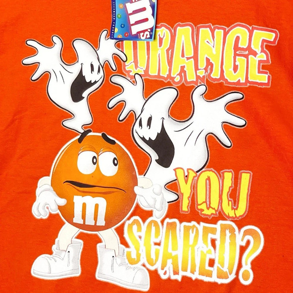 Vintage M&M Shirt Orange Halloween Orange You Scared Ghost Humor Funny Shirt - Picture 3 of 8